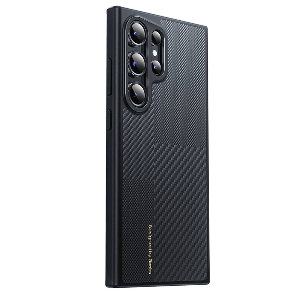 Benks Montage Hybrid ArmorPro Galaxy S24 Ultra M-safe Şarj Özellikli Karbon Fiber Kevlar Kılıf Benks Montage Hybrid ArmorPro Galaxy S24 Ultra M-safe Şarj Özellikli Karbon Fiber Kevlar Kılıf